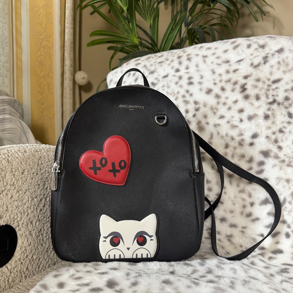 Karl Lagerfeld Cat Heart Mini Backpack